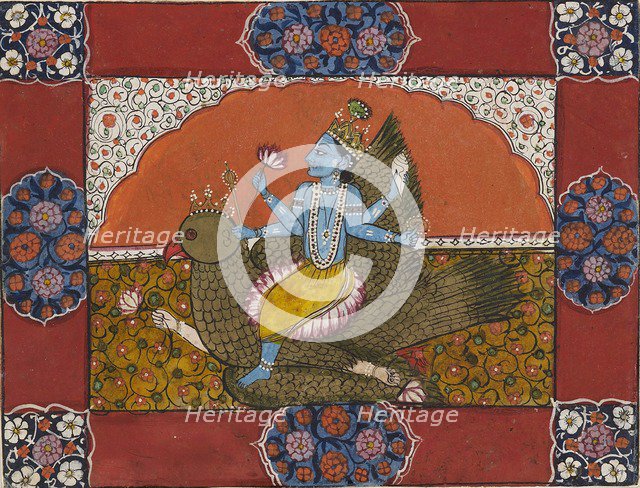 Vishnu on Garuda, early 19th century. Artist: Unknown.