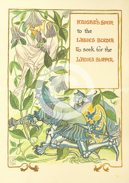 Knight's Spur to the Ladies Bower To seek for the Ladies Slipper, 1899.  Creator: Walter Crane.