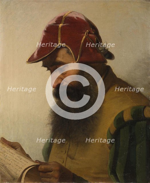 Benvenuto Cellini reading his manuscript. Creator: Sala, Eliseo (1813-1879).