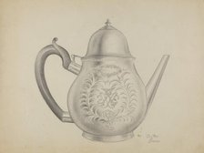 Silver Teapot, 1935/1942. Creator: Clayton Braun.