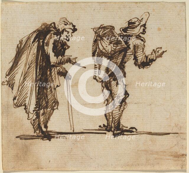 An Old Man with a Cape and a Rustic with a Backpack, 1750s. Creator: Giovanni Battista Piranesi.