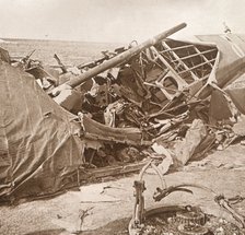 Crashed plane, Sainte-Marie-à-Py, northern France, c1914-c1918. Artist: Unknown.