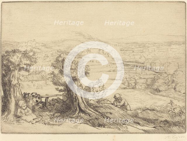 Remembrance of a Valley in Bourgogne (Souvenir d'une vallee en Bourgogne). Creator: Alphonse Legros.