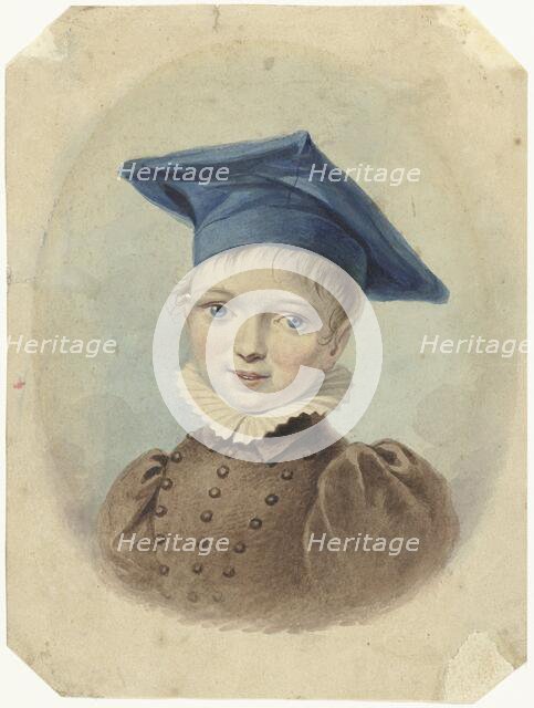 Little boy with a blue beret, 1782-1849. Creator: Johannes Hari.