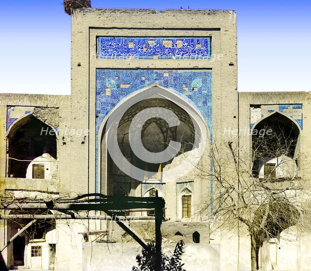 Kush-medrese (interior from the right side), Bukhara, between 1905 and 1915. Creator: Sergey Mikhaylovich Prokudin-Gorsky.