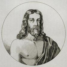 Jesus Christ delivered to the King Abgar V of Edessa, 1838. Creator: Emile Louis Vernier.