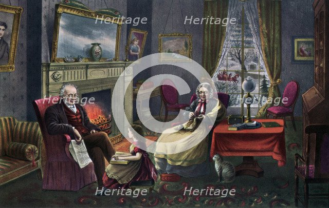 'The Season of Rest, Old Age', 1868.Artist: Currier and Ives