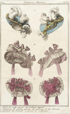 Fashion Plate (Costumes Parisiens), 1829. Creator: Unknown.