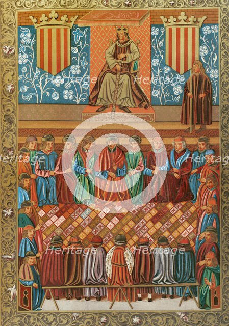 James I presiding over the Courts of Lerida on 3 March 1242, (1877). Creator: Unknown.