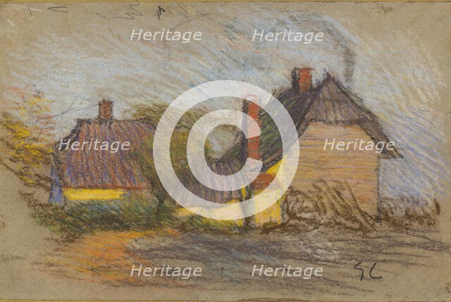 Study of cottages, c1875-1944. Creator: George Clausen.