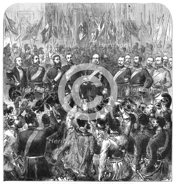 Proclaiming the King of Prussia as German Emperor in the Palace of Versailles, 1871. Creator: Unknown.
