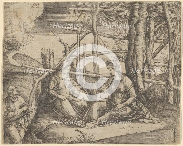 The Virgin and Child with Saint Elizabeth and John the Baptist in a landscape, St Jose..., ca. 1503. Creator: Jacopo de' Barbari.