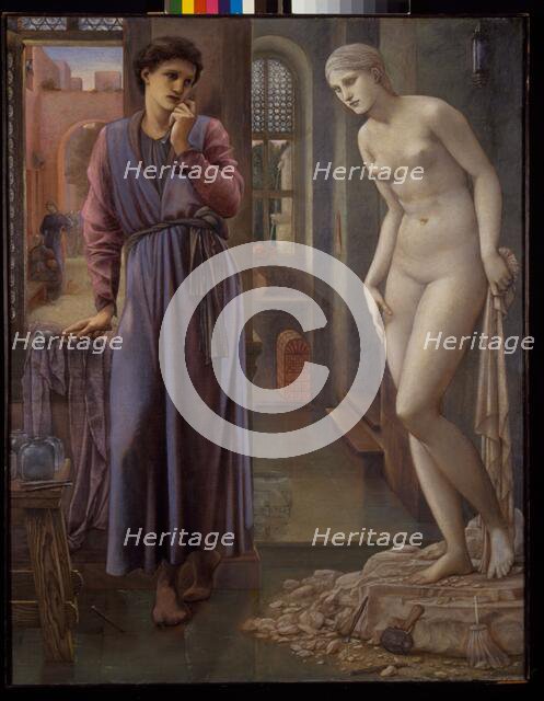Pygmalion and the Image - The Hand Refrains, 1878. Creator: Sir Edward Coley Burne-Jones.