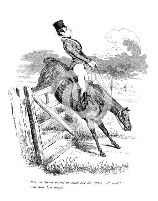 Equestrian cartoon, 19th century. Artist: Unknown