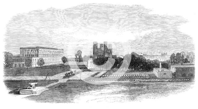 Fort Church and South Barracks, Calcutta, 1870. Creator: Unknown.