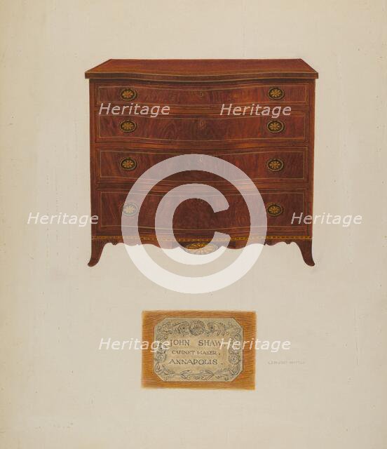 Chest of Drawers, c. 1939. Creator: Leonard Battee.