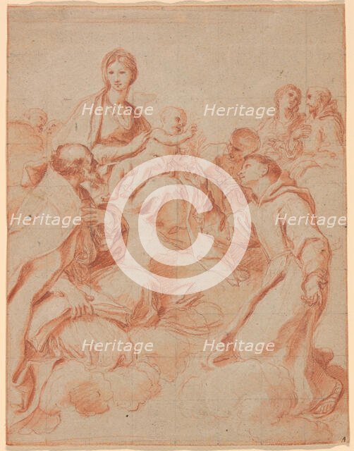 The Virgin and Child with Saint Anthony of Padua Handing a Lily to the Child, n.d. Creator: Andrea Sacchi.