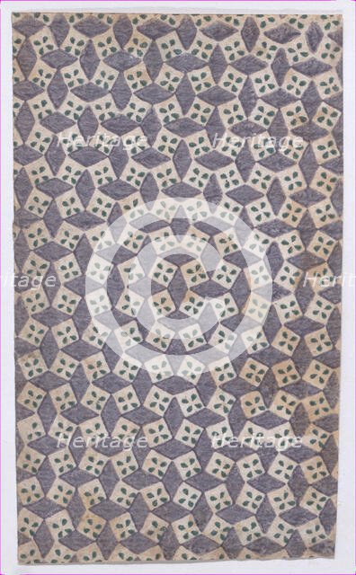 Sheet with overall geometric pattern, 19th century. Creator: Anon.