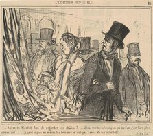 Auras-tu bientot fini de regarder ces châles?...1855. Creator: Honore Daumier.
