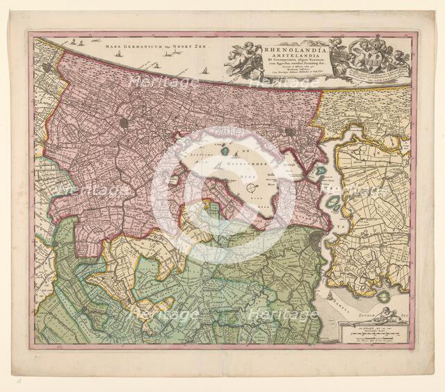Map of Rijnland and Amstelland, c.1675. Creator: Workshop of Nicolaes Visscher.