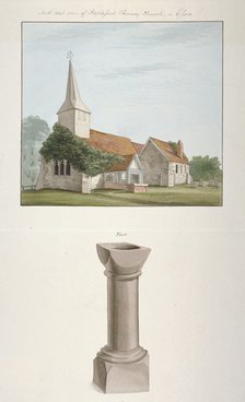 South-west view of St Mary's Church, Stapleford Tawney, Essex, c1800. Artist: Anon