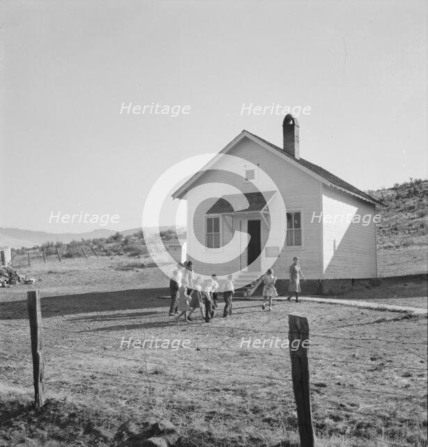School attended by children of members of Ola self-help sawmill co-op, Gem County, Idaho, 1939. Creator: Dorothea Lange.