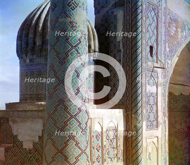 View of Shir-Dar madrasah, between 1905 and 1915. Creator: Sergey Mikhaylovich Prokudin-Gorsky.