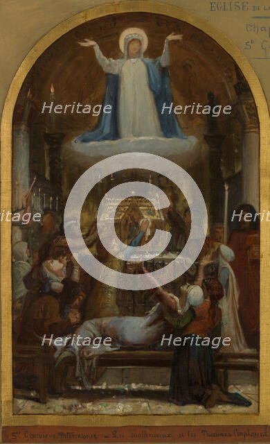 Esquisse pour l'église de La Trinité : Les Malheureux et les pauvres implorent sainte..., c.1873. Creator: Felix Joseph Barrias.