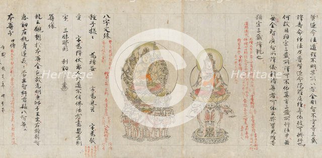Scroll from the Compendium of Iconographic Drawings (Zuzosho), late 12th century. Creator: Unknown.