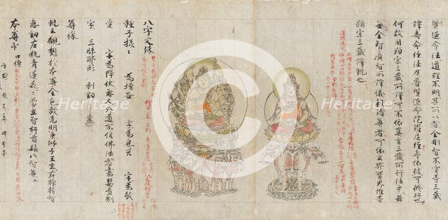 Scroll from the Compendium of Iconographic Drawings (Zuzosho), late 12th century. Creator: Unknown.