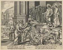 The Parable of Ananias and Sapphira, Early 17th cen.. Artist: Visscher, Jan Claesz (c. 1550-1612)