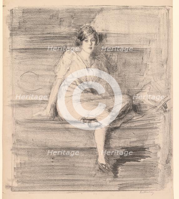 Untitled (Young Lady Seated), 1914. Creator: Albert de Belleroche (British, 1864-1944).