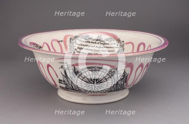 Basin, Staffordshire, 1820/50. Creator: Staffordshire Potteries.