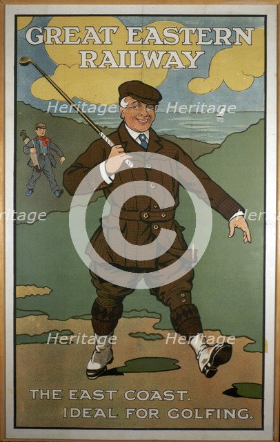 'The East Coast, Ideal for Golfing', Great Eastern Railway poster, early 1920s. Artist: John Hassall