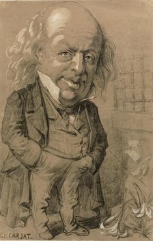 Caricatorial Portrait of Pierre-Jean de Beranger, c. 1856. Creator: Etienne Carjat.