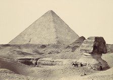 The Sphynx and Great Pyramid, Geezeh, 1857. Creator: Francis Frith.