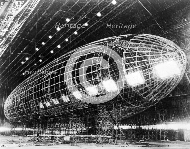 World's Largest Dirigible near completion, 1930s. 