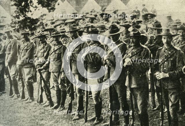 Soldiers from Australia, New Zealand, Canada, and South Africa, 1914-1918, (c1920). Creator: Underwood & Underwood.