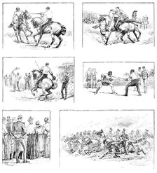 Sketches at the Royal Military Tournament, Agricultural Hall, Islington, 1890. Creator: Unknown.