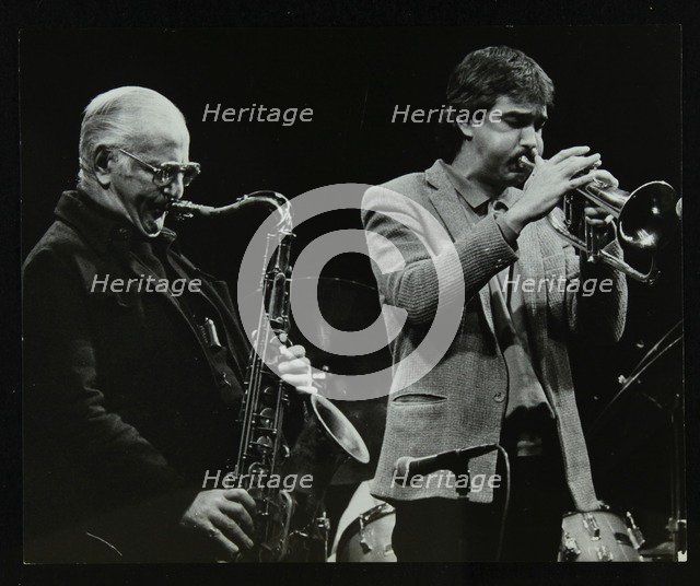 The Ronnie Scott Quintet at the Forum Theatre, Hatfield, Hertfordshire, 29 November 1985. Ronnie Sco Artist: Denis Williams