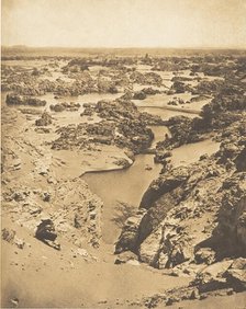 Vue cavalière de la seconde cataracte, prise du haut de Djebel-Aboucir, March 24, 1850. Creator: Maxime du Camp.
