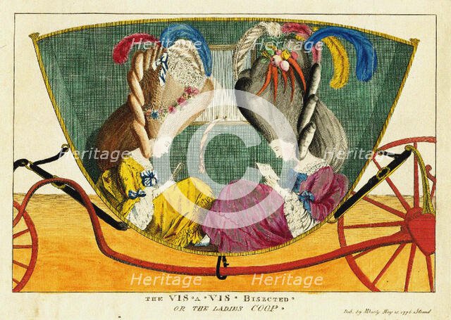The vis-a-vis bisected, or the ladies coop, 1776. Creator: Darly, Matthew (Matthias) (c. 1720-1780).