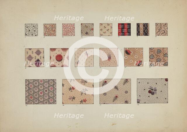 Quilt Patches, c. 1937. Creator: Millia Davenport.