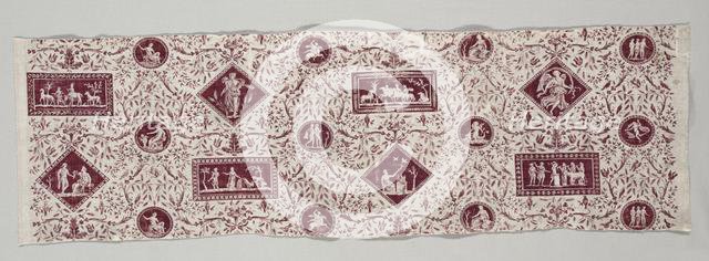 Strip of Copperplate Printed Cotton, 1795-1799. Creator: Christophe Philippe Oberkampf (French, 1738-1815), firm of.