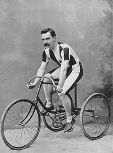 Portrait of the cyclist J Rowley, 1896. Creator: RW Thomas.