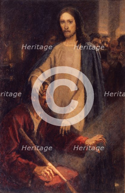 The Healing of the Blind Man of Jericho, 1888. Artist: Surikov, Vasili Ivanovich (1848-1916)