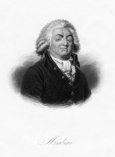 Honore-Gabriel de Riqueti, comte de Mirabeau, French writer, popular orator and statesman, 1845. Creator: Freeman.