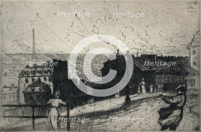 'Kite-Flyers, Montmartre', 1915. Artist: Vaughan Trowbridge.