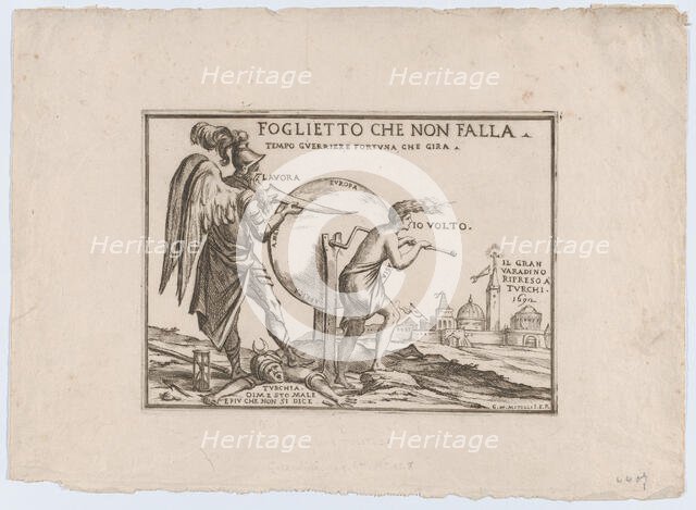 An allegory relating to the fortunes of the Turks, ca. 1692. Creator: Giuseppe Maria Mitelli.