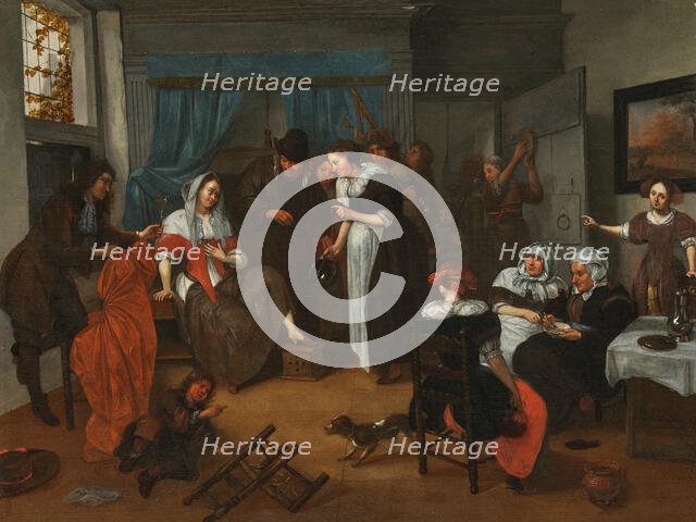 The Betrothal, Second Half of the 17th cen.. Creator: Brakenburgh, Richard (1650-1702).